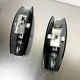 Pair of Veca wall sconces, black Murano glass, Italy, 1970s