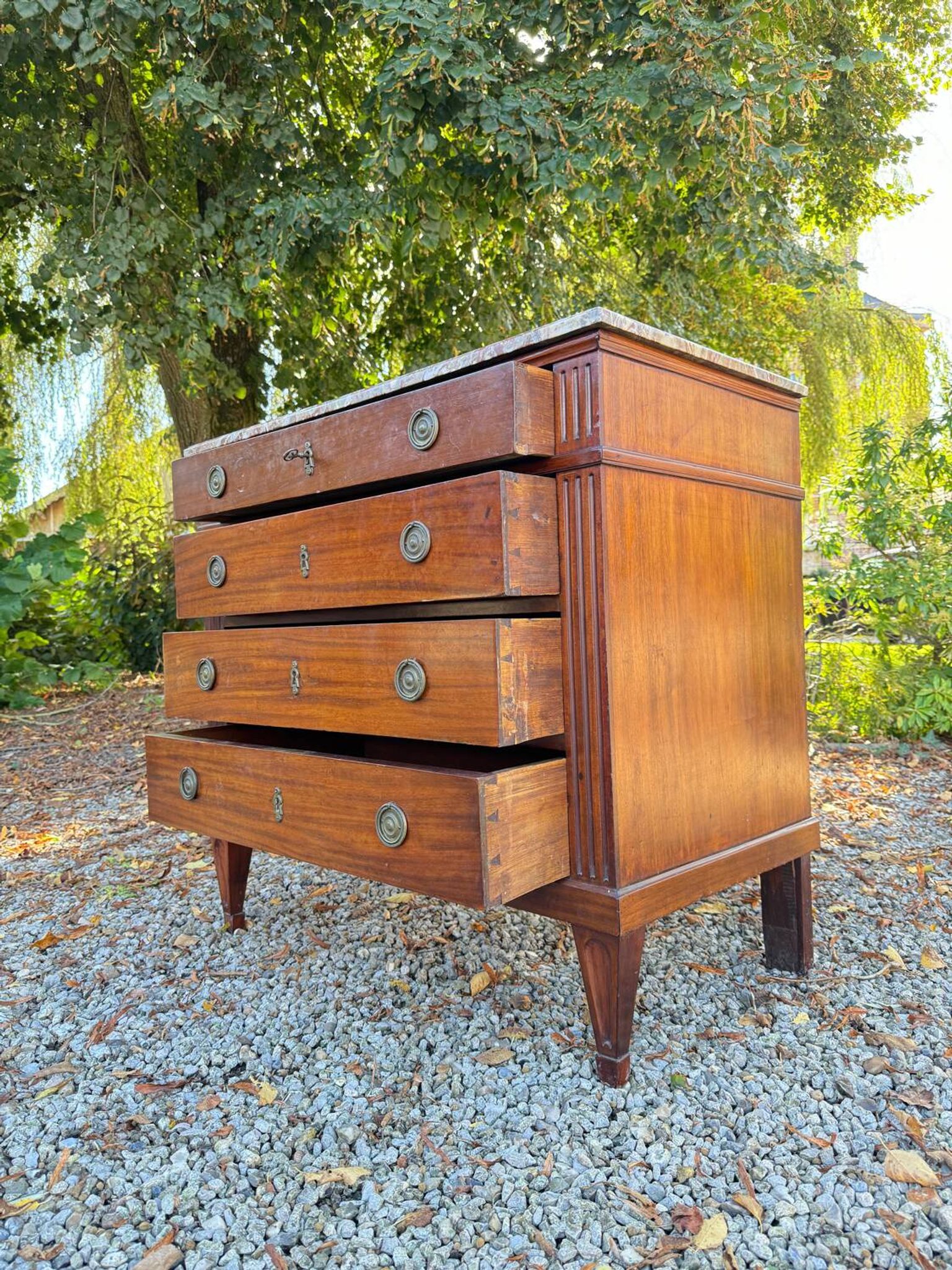 Louis XVI Style Mahogany Chest of Drawers, 19th Century