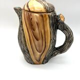 Vintage Vallauris Tea Service in Faux Bois by Grandjean-Jourdan