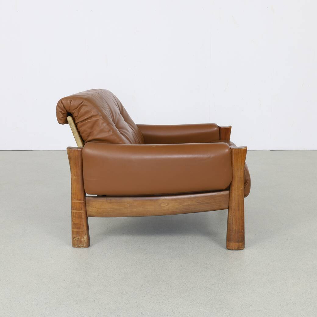 Brazilian Leather Lounge Chair, 1970s