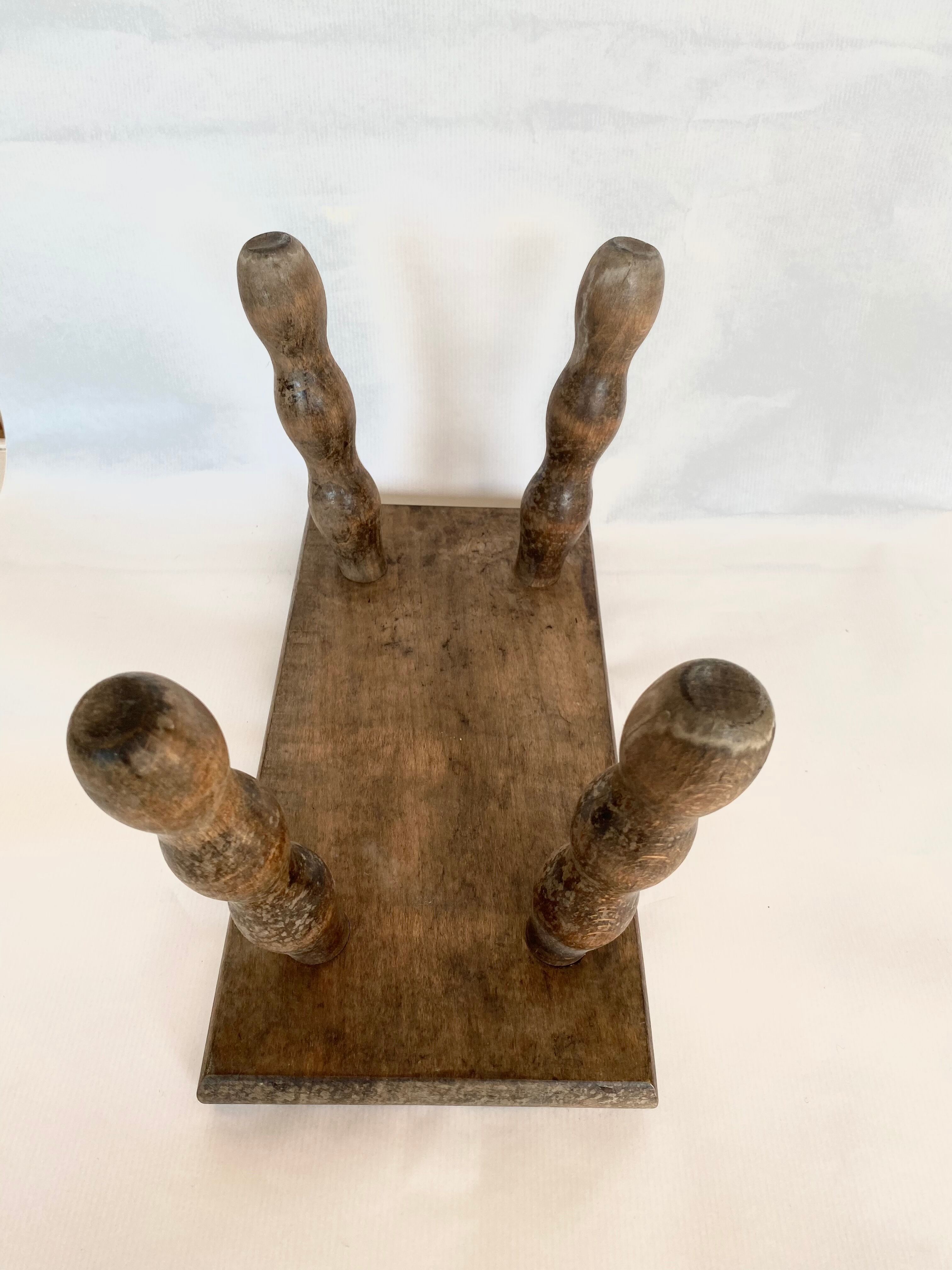 Wooden farmhouse stool