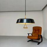 Antique Italian design Stilnovo brass and vintage metal gallows lamp