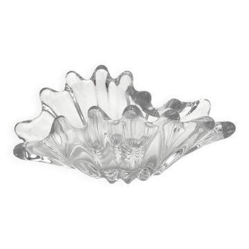 Ouraline Coupe Blown Glass Bohemia Shell Sculpture 1950