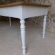 Old farm table turned feet