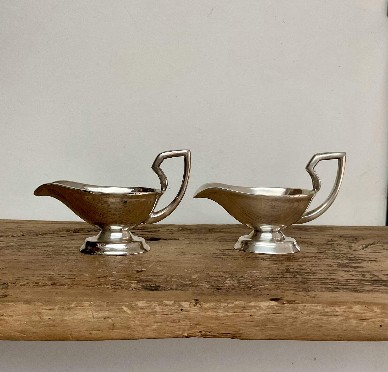 Duo de petites saucières metal argenté