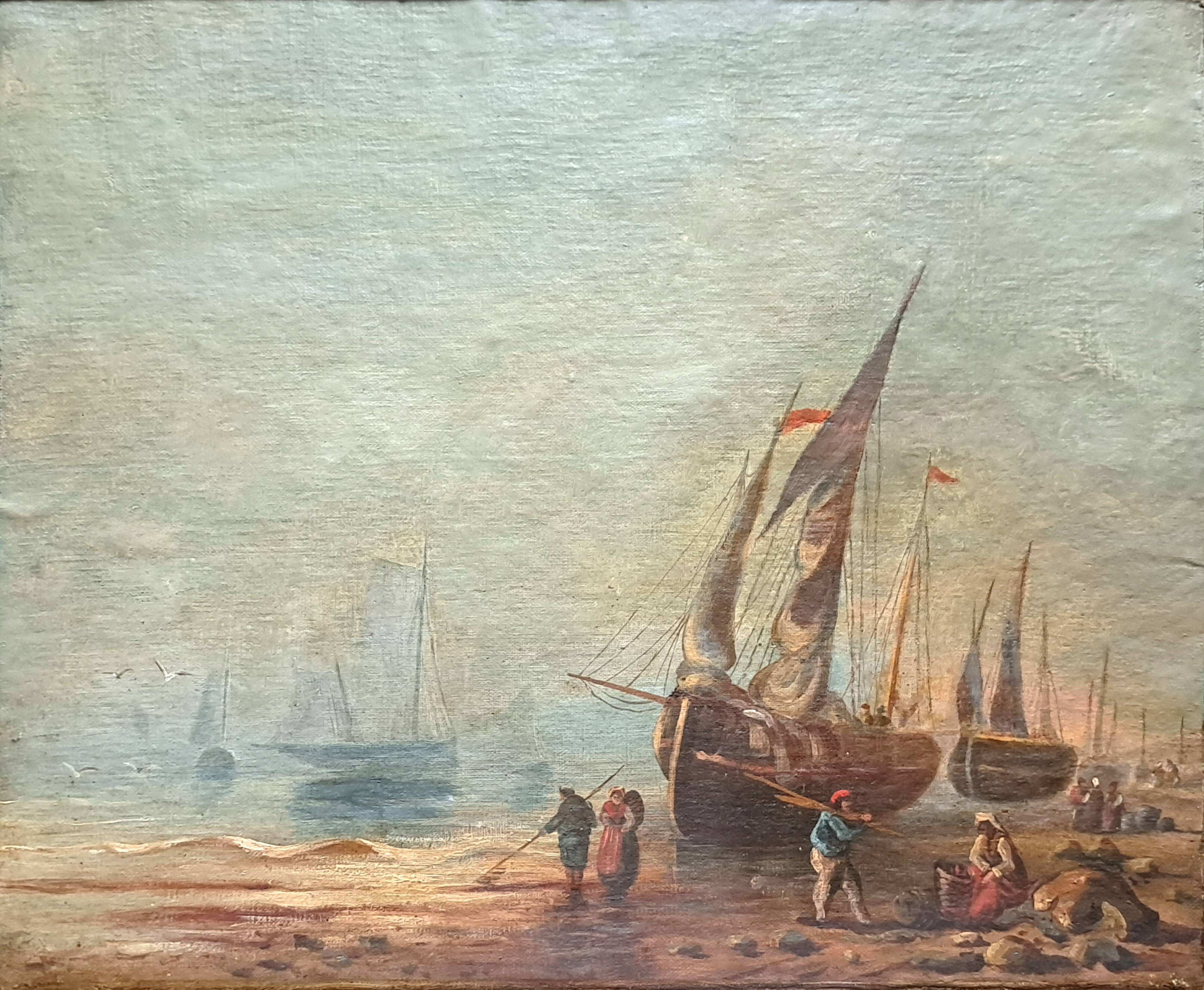 Pair of Impressionist paintings Oil on canvas Dutch marine