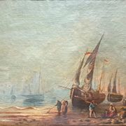 Paire de tableaux impressionnistes Huile sur toile Marine hollandaise