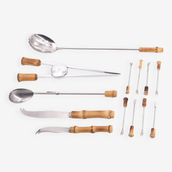 Cutlery and accessories set with bamboo handle