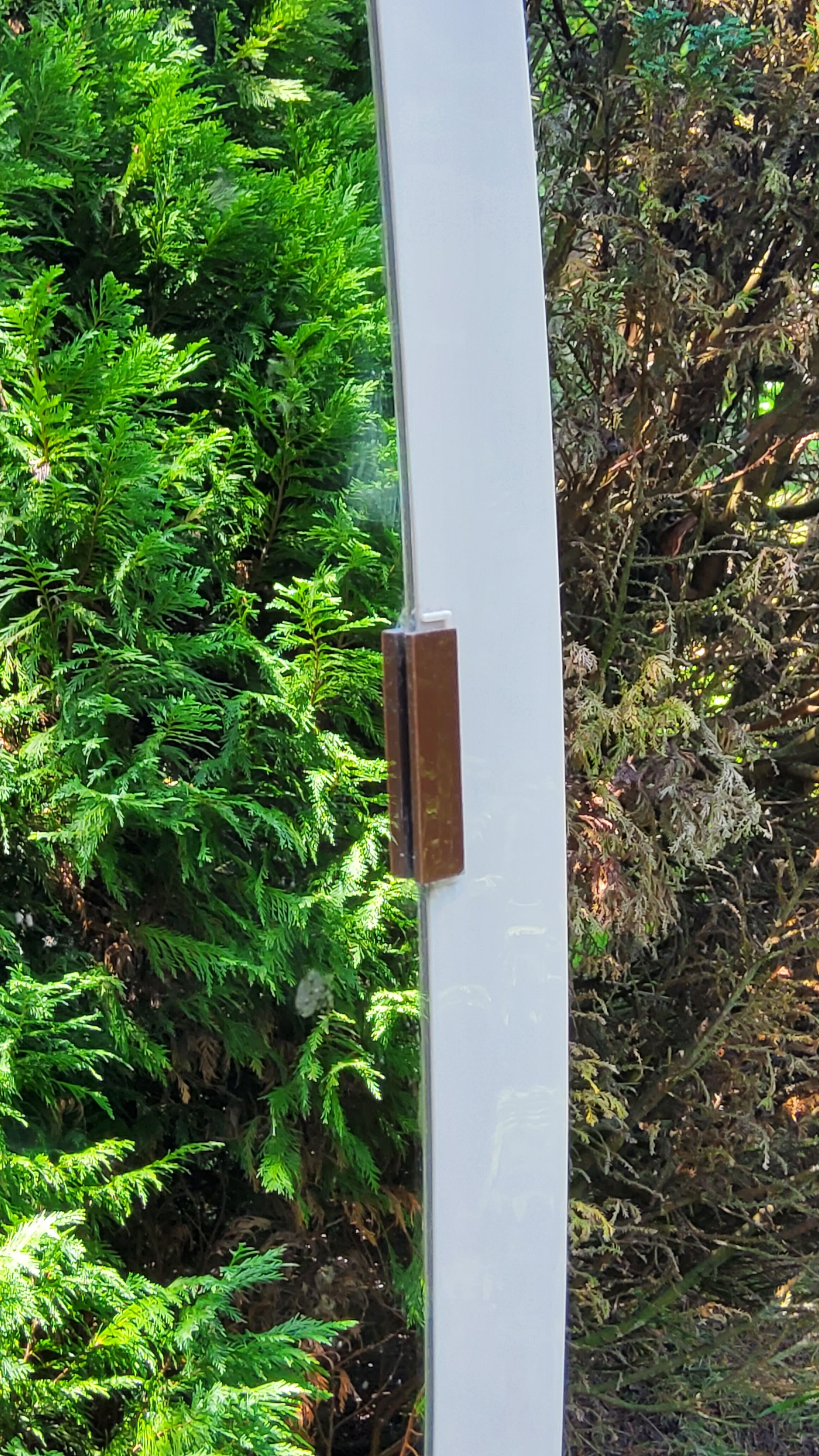 Beige and brown plastic mirror from the 70s