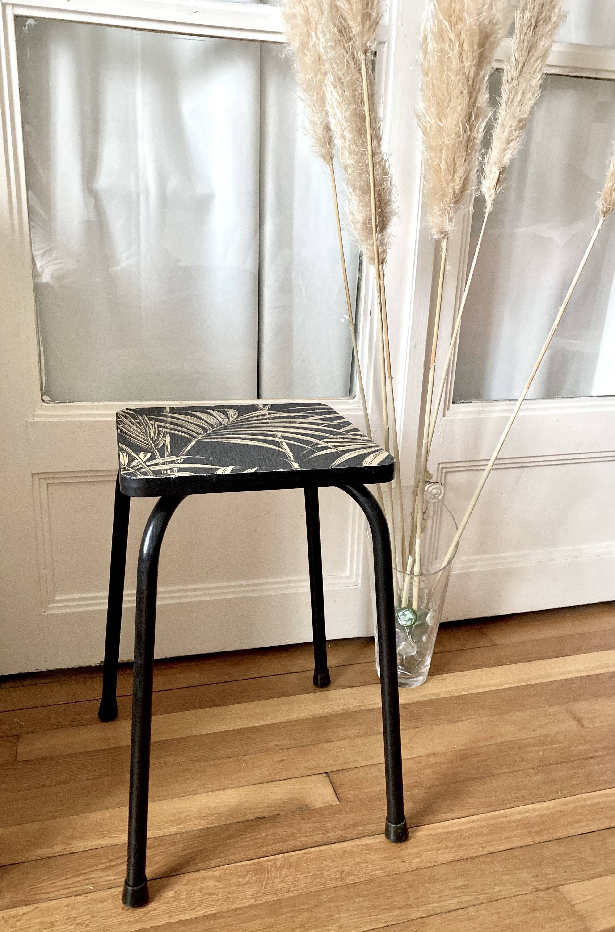 Antique stool in restyled formica