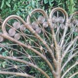 2-seat peacock rattan headboard