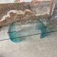 Table basse en verre teinté bleu an80