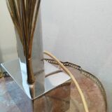 Lampe ancienne vintage métal chromé et bronze doré