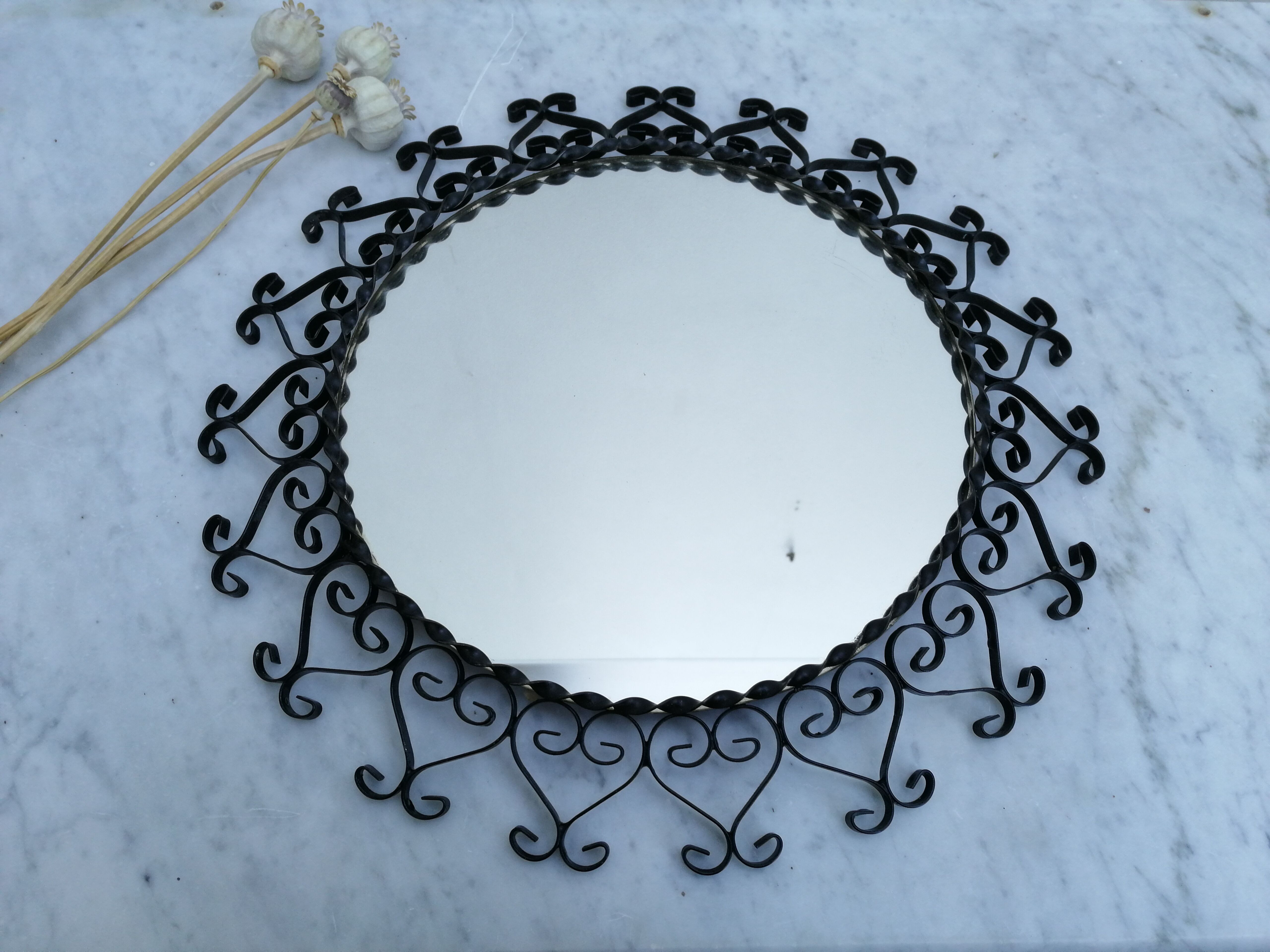 Mirror sun wrought iron 35cm