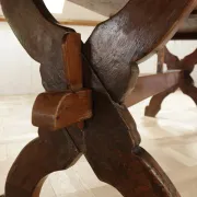17th-century French oak refectory table / trestle table – 240 cm