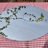 Large bevelled oval mirror 90x60 cm