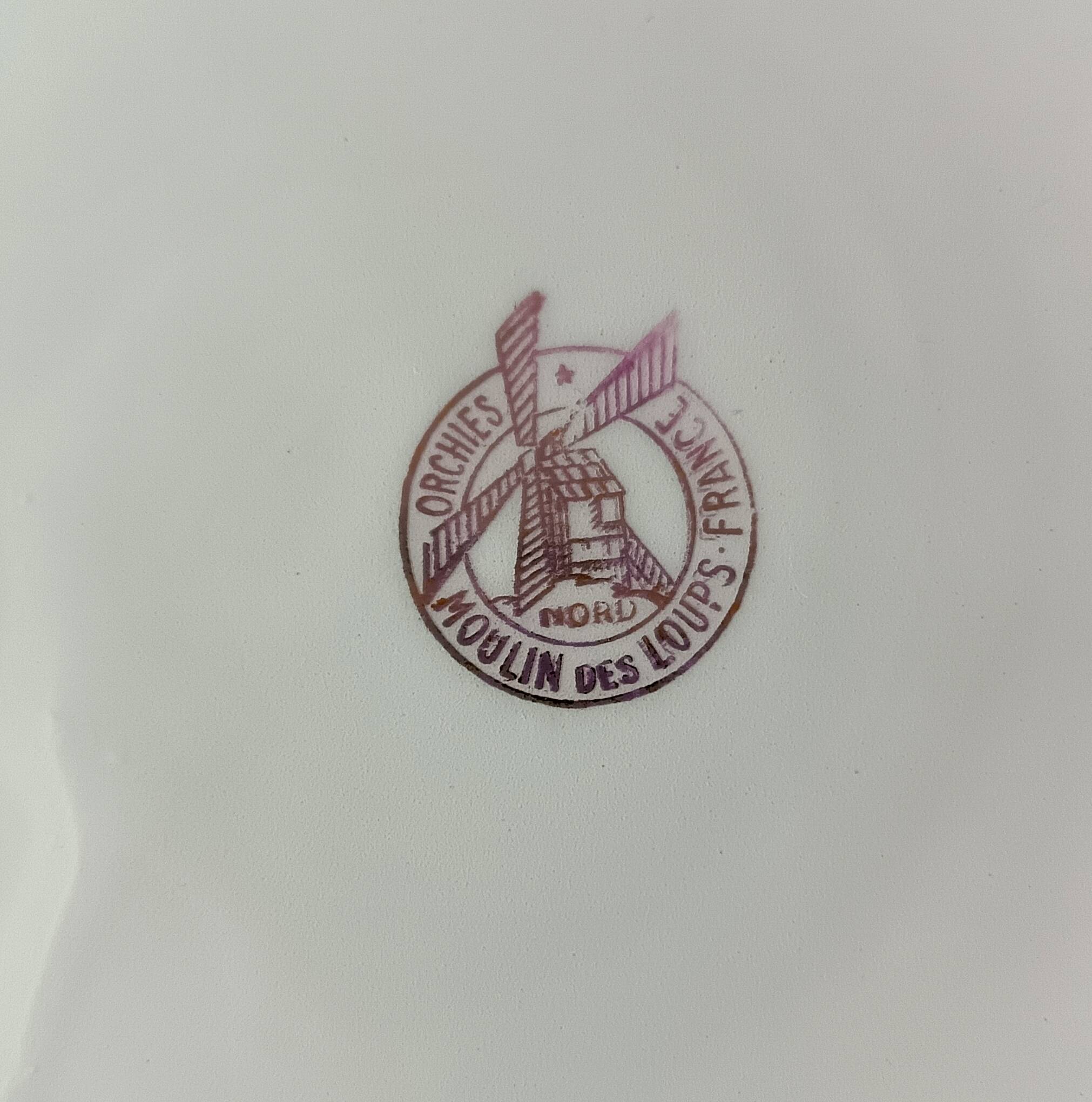 Dessert service 12 plates orchies moulin des loups traviata motif