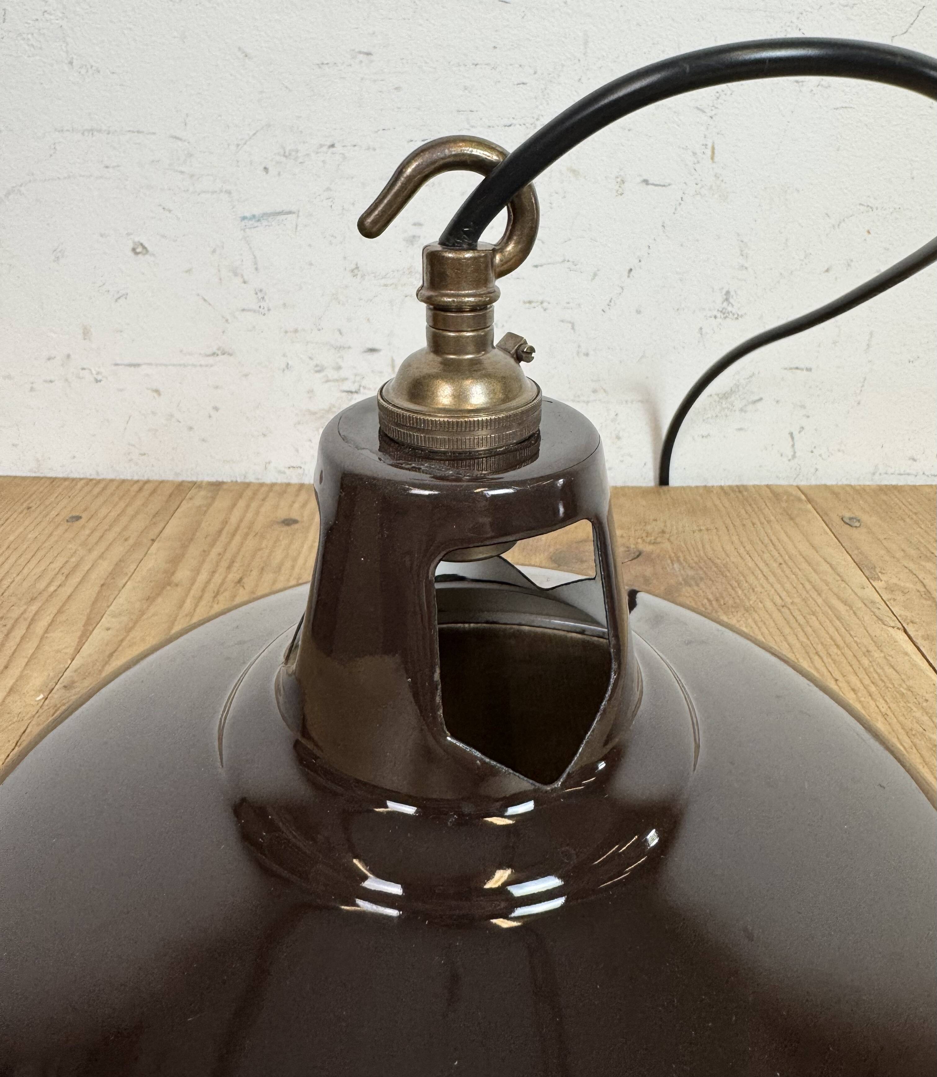Industrial Brown Enamel Factory Pendant Lamp , 1960s