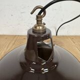Industrial Brown Enamel Factory Pendant Lamp , 1960s