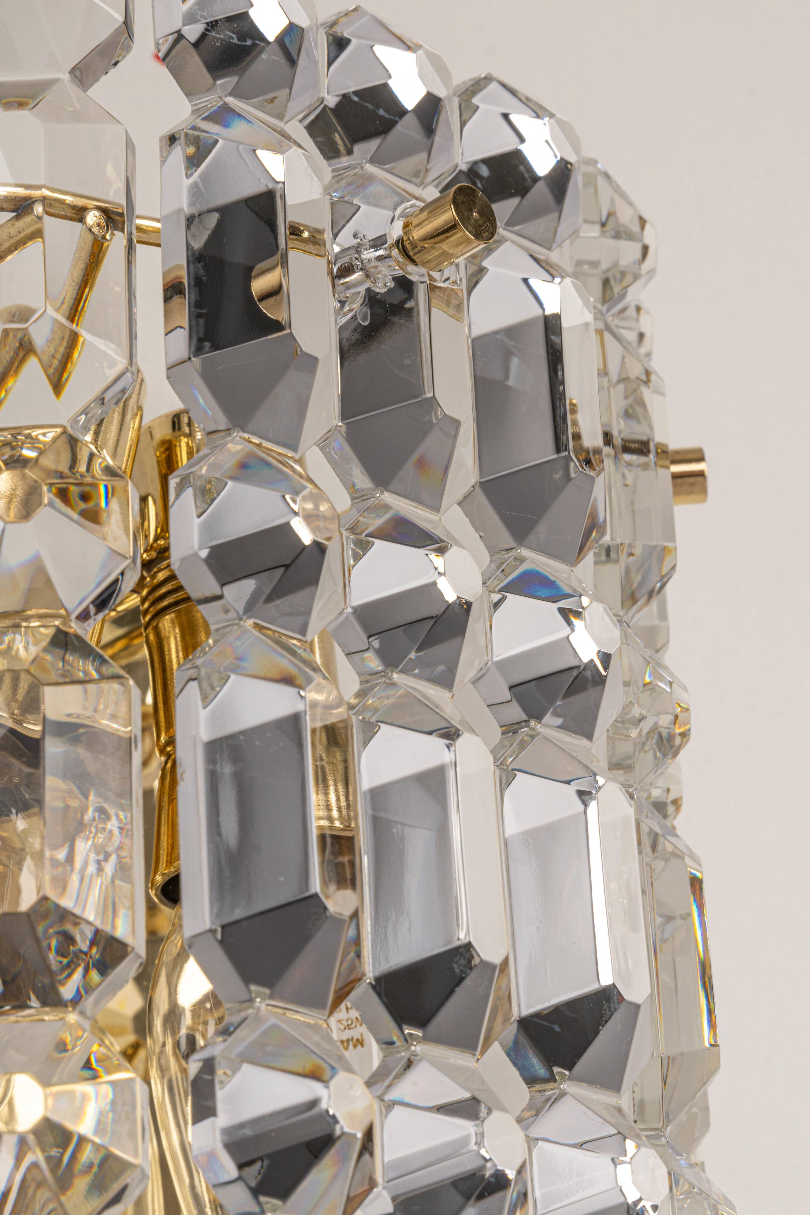 pair of crystal wall lights by Kinkeldey, Germany, 1970s.