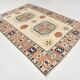 7x10 Blue Cream Oversize Oushak Rug, 203x292Cm