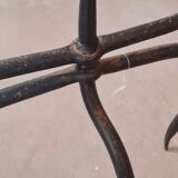 Brutalist wrought iron candle holder