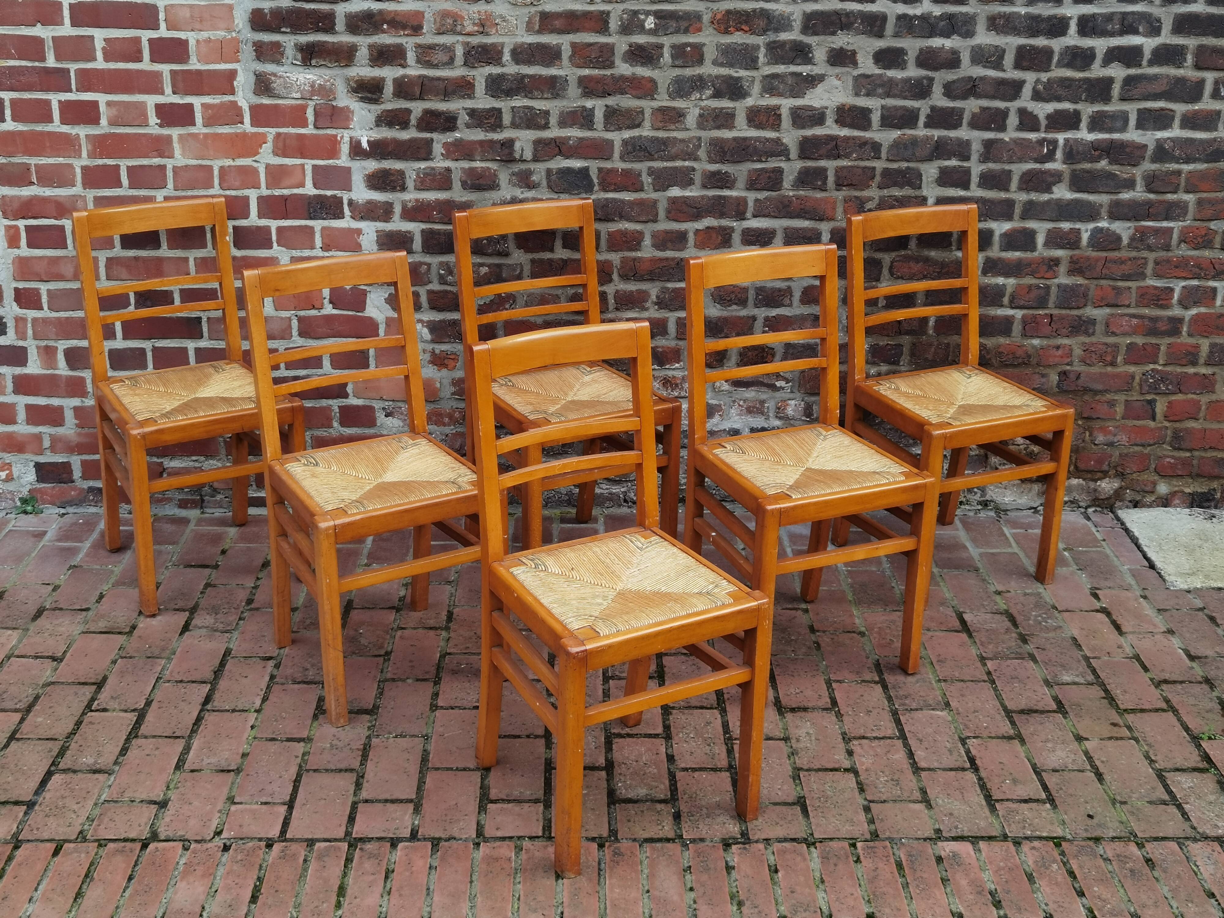 Lot of 6 chairs reconstruction Pierre Cruege