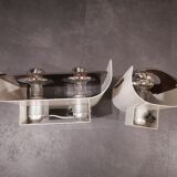Set of two vintage 70s style wall lamps