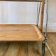 Metal trolley in beech wood and metal upright from the 60s