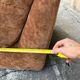 Brown velvet armchair/ottoman vintage from the 70s/80s.
