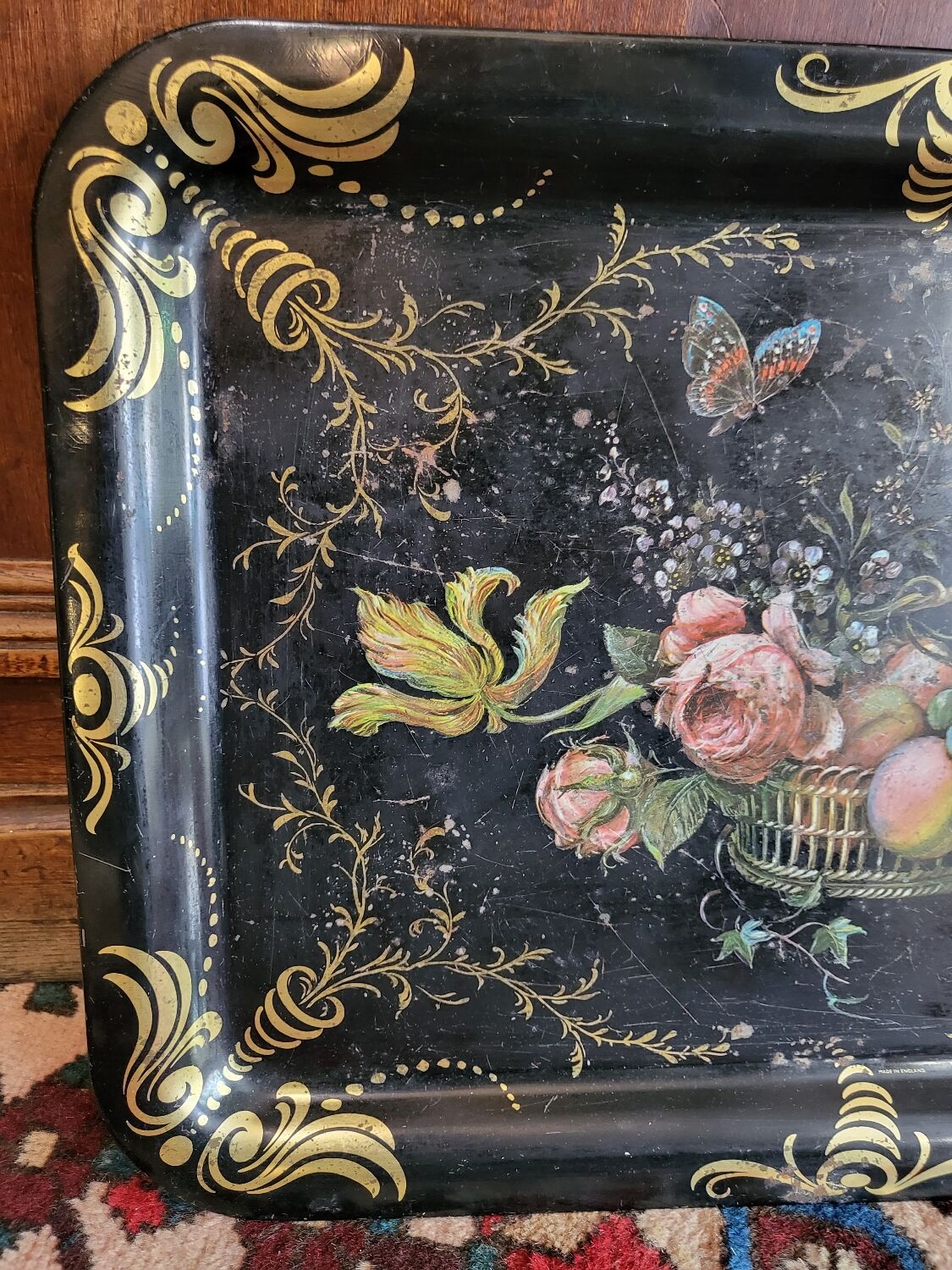 Old painted decoration tray