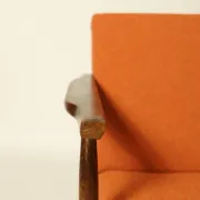 Vintage pumpkin orange lounge chair 1970s restored