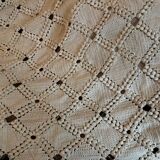 White cotton crochet bedspread