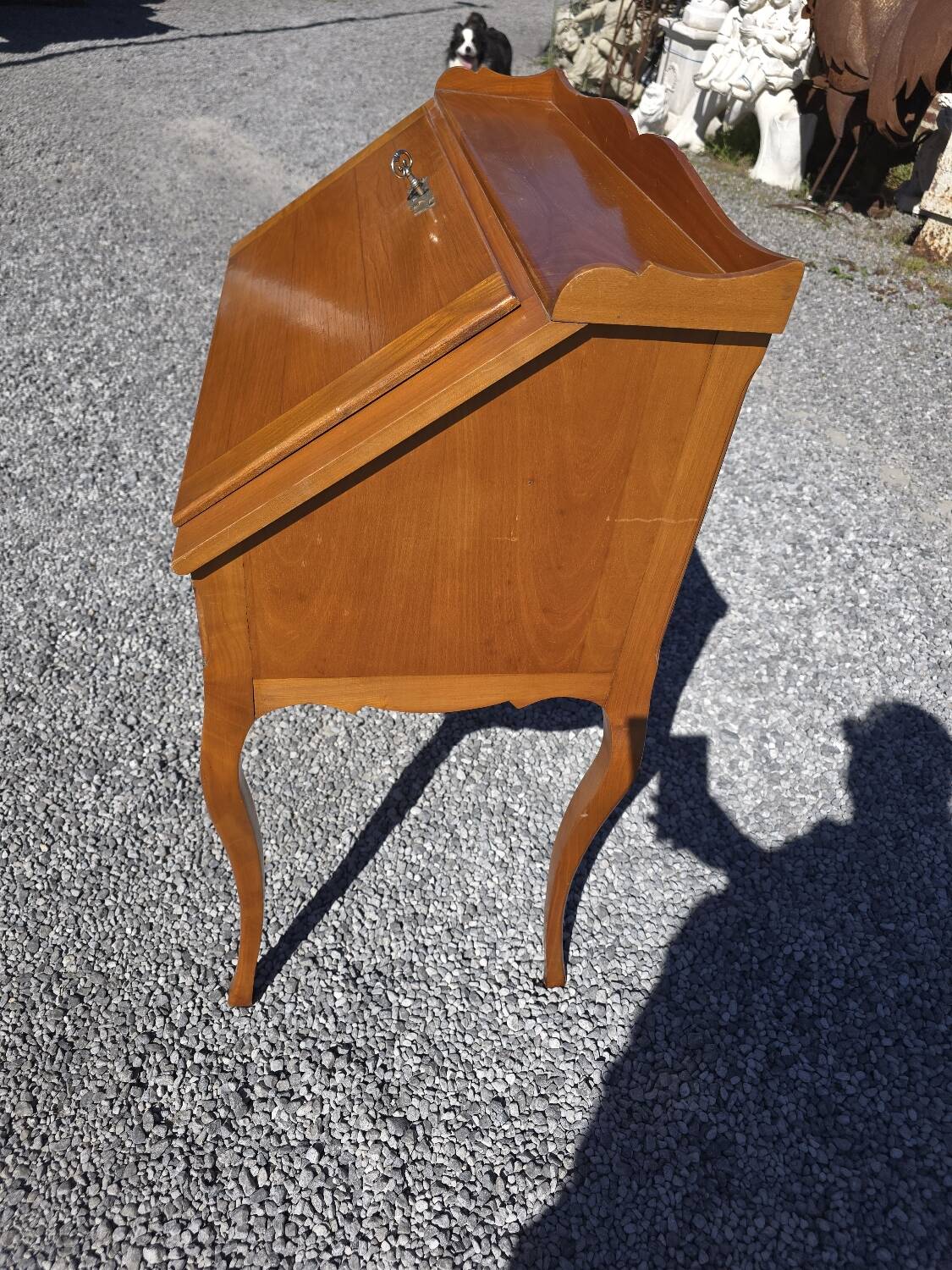 Cherry wood slant-top desk