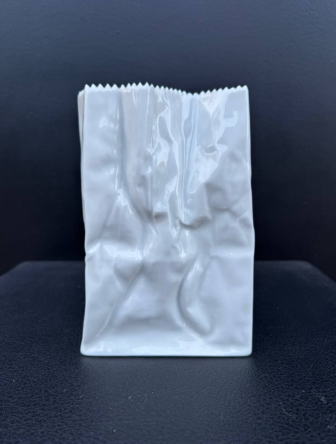 "Paper bag" vase by Tapio Wirkkala, Rosenthal, 1970s.