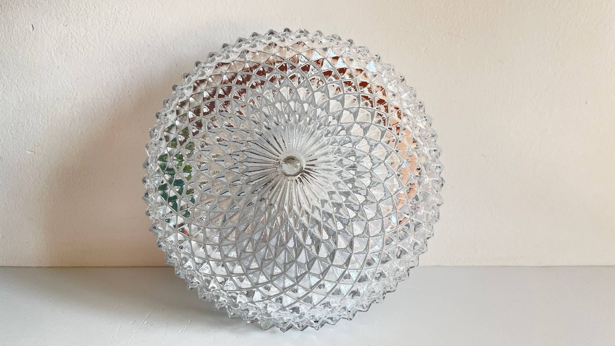 APPLIQUE Semi-Crystal Ceiling Light 1950s
