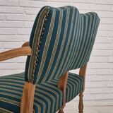 1960s, Danish 2 seater sofa, original condition, furniture wool fabric, solid oak wood.