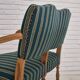 1960s, Danish 2 seater sofa, original condition, furniture wool fabric, solid oak wood.