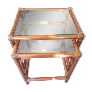 Tables gigognes en bambou rotin