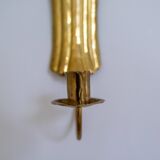 Pair of Art Deco wall sconces in brass, Sweden, 1950s