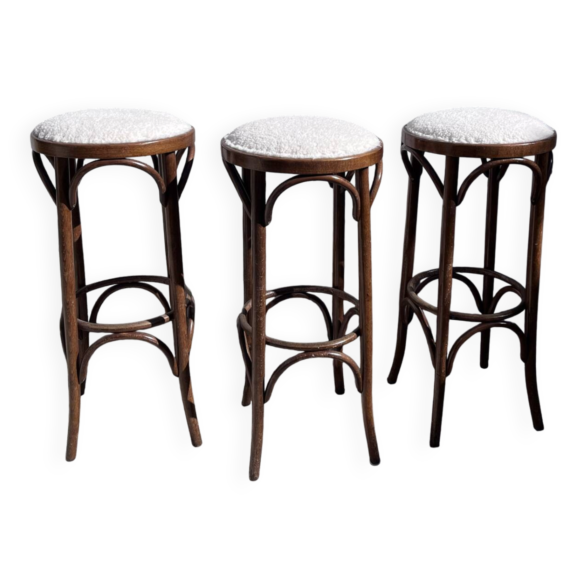 3 tabourets de bar style Thonet