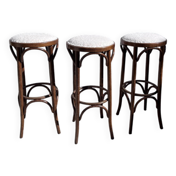 3 tabourets de bar style Thonet