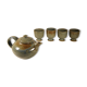 Enamelled stoneware tea set