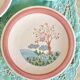 4 vintage powder pink dessert plates