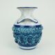 italian mid century VASE nuovo rinascimento relief decor white blue turquoise