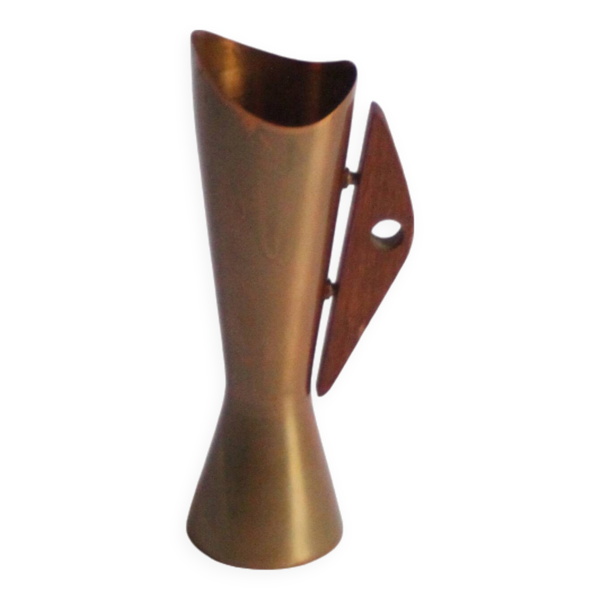 Copper and teak vase by Dahlmann, Germany 1950s