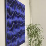 Tableau texturé contemporain Bleu imprimé  Ref cobalt