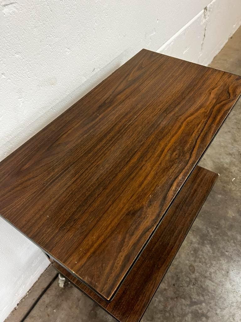 Vintage side table / plant table / audio stand on casters