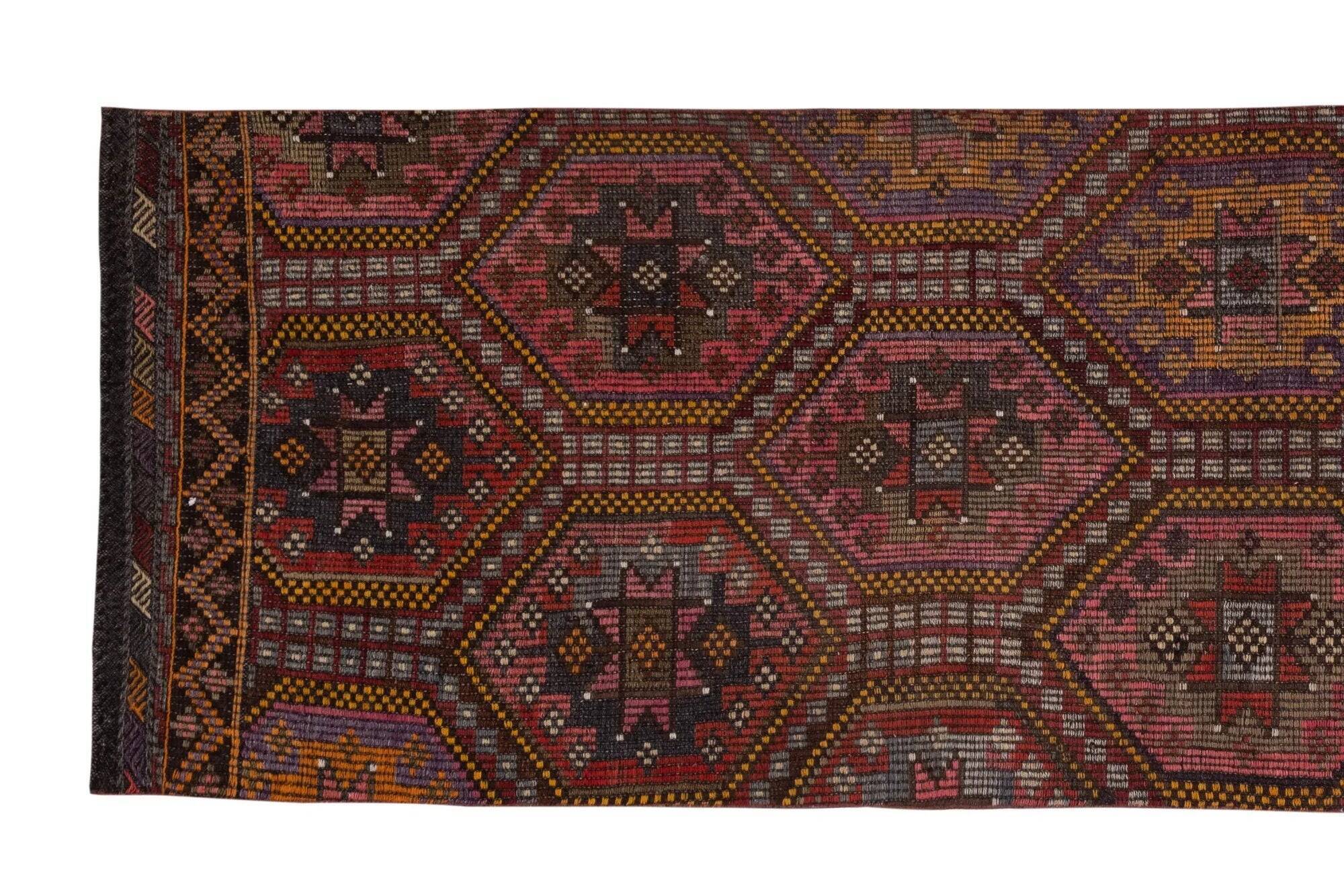 Vintage Turkish hallway rug 88x288 cm