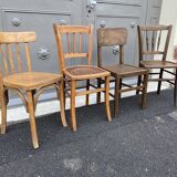Lot of 4 mismatched bistro chairs